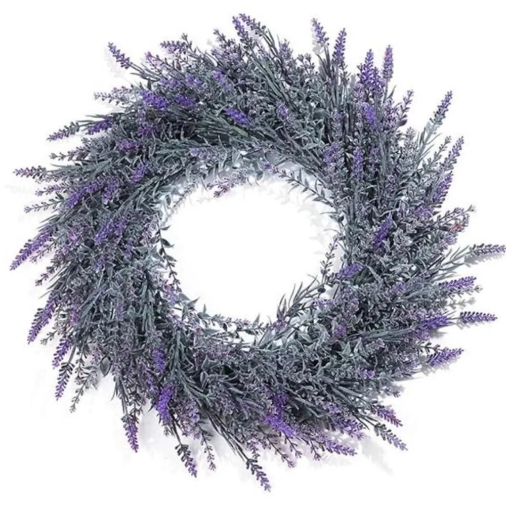 Lavender Wreaths for Front Door, 18inch Artificial Farmhouse Wreaths for Wall